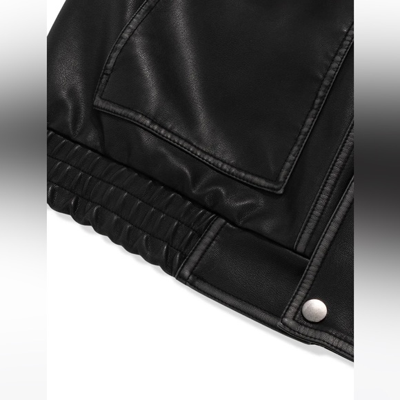 MUSINSA DIMITRI BLACK Korean Brand Authentic Washed Vegan Leather Jacket Black - Picture 8 of 15